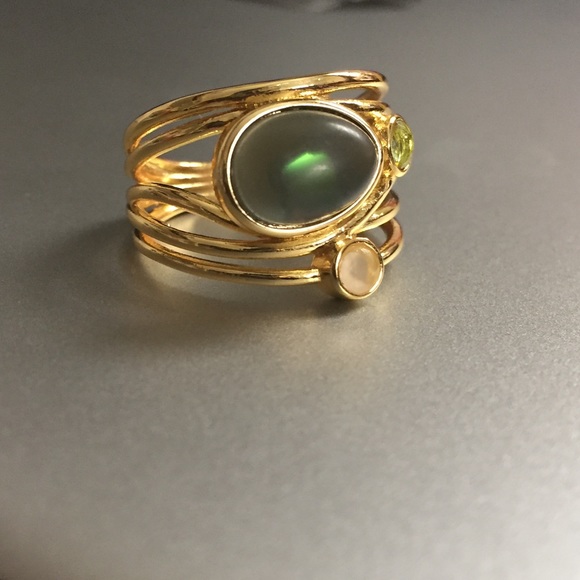 Labradorite and moonstone ring - Picture 3 of 8